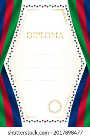 Vertical  frame and border with Namibia flag, template elements for your certificate and diploma. Vector.