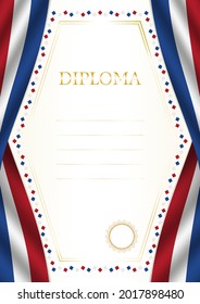 Vertical  frame and border with Netherlands flag, template elements for your certificate and diploma. Vector.