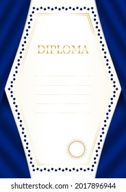 Vertical  frame and border with New Zealand flag, template elements for your certificate and diploma. Vector.