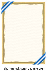 Vertical  frame and border with Nicaragua flag, template elements for your certificate and diploma. Vector.