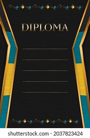 Marco vertical y borde sobre fondo de metal negro, con colores de la bandera de las Bahamas, elementos de plantilla para tu certificado y diploma. Vector.