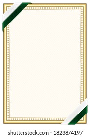 Vertical  frame and border with Pakistan flag, template elements for your certificate and diploma. Vector.