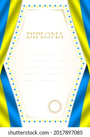 Vertical  frame and border with Palau flag, template elements for your certificate and diploma. Vector.