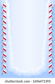 Marco vertical y borde con la bandera de Polonia, elementos de plantilla para su certificado y diploma. Vector.