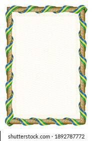 Vertical  frame and border with Saint Vincent and the Grenadines flag, template elements for your certificate and diploma. Vector.