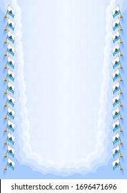 Vertical  frame and border with San Marino flag, template elements for your certificate and diploma. Vector.