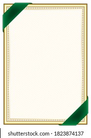 Vertical  frame and border with Saudi Arabia flag, template elements for your certificate and diploma. Vector.
