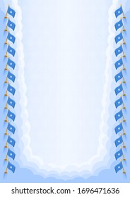 Marco vertical y frontera con la bandera somalí, elementos de plantilla para su certificado y diploma. Vector.