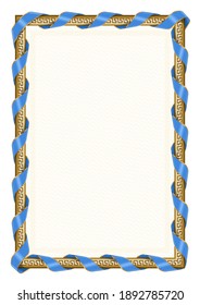 Vertical  frame and border with Somalia flag, template elements for your certificate and diploma. Vector.