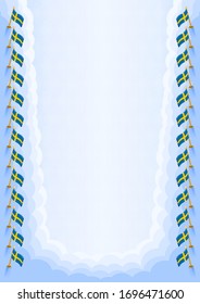Vertical  frame and border with Sweden flag, template elements for your certificate and diploma. Vector.