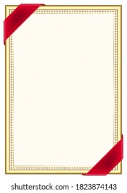 Vertical  frame and border with Turkey flag, template elements for your certificate and diploma. Vector.