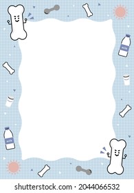 a vertical frame decorated with bone characters