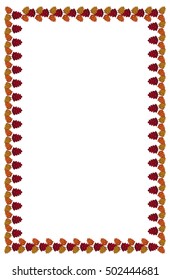Vertical frame with decorative cones. Vector clip art.
