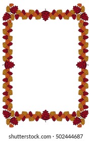 Vertical frame with decorative cones. Vector clip art.