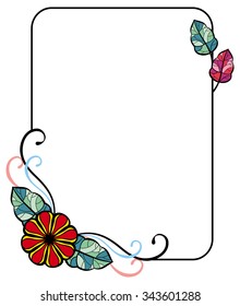 Vertical frame with decorative flower