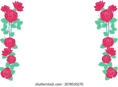 Vertical frame material of rose flower