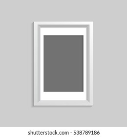 Vertical frame on gray wall with realistic shadows illustration eps 10