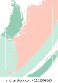 Vertical frame with paint brush strokes background.  Graphic design template for poster. Vector border rectangular frame with colorful painted ink brushstrokes watercolor texture.