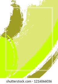 Vertical frame with paint brush strokes background.  Distressed design template for card. Vector border rectangular frame with colorful painted ink brushstrokes watercolor texture.