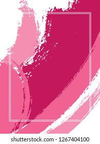 Vertical frame with paint brush strokes background.  Trendy design template for card. Vector border rectangular frame with colorful painted ink brushstrokes watercolor texture.