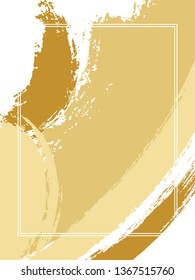 Vertical frame with paint brush strokes background.  Elegant design template for card. Vector border rectangular frame with colorful painted ink brushstrokes watercolor texture.