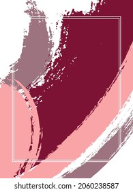 Marco vertical con pincel de pintura traza el fondo.  Elegante plantilla de diseño para tarjeta. Borde vectorial marco rectangular con pinceles de tinta pintada de color textura acuarela.