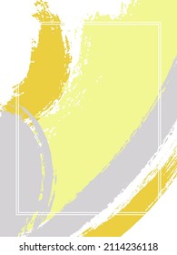 Marco vertical con pincel de pintura traza el fondo.  Plantilla de diseño texturizado para tarjeta. Borde vectorial marco rectangular con pinceles de tinta pintada de color textura acuarela.