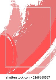 Vertikaler Rahmen mit Pinselstrich zieht Hintergrund.  Moderne Design-Vorlage für die Karte. Der rechteckige Rahmen mit Vektorgrafikrahmen und farbenfrohen Pinselstrichen verleiht der Aquarellstruktur eine farbige Struktur.