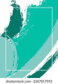 Vertical frame with paint brush strokes background.  Graphic design template for card. Vector border rectangular frame with colorful painted ink brushstrokes backdrop, watercolor texture.
