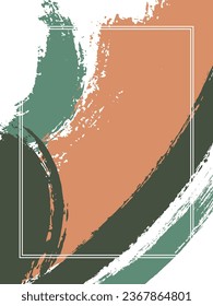 Marco vertical con pincel de pintura traza el fondo.  Elegante plantilla de diseño para tarjeta. Borde vectorial marco rectangular con pinceles de tinta pintada de color textura acuarela.
