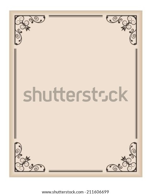 vertical frame with patterned corners on a\
light background