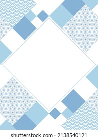 vertical frame template of geometric Japanese pattern