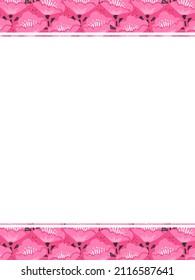 vertical frame template with Scandinavian style hand drawn flowers