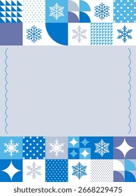 vertical frame template with snowflake tiles