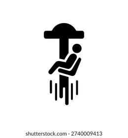 Vertical Free Fall Drop Icon Isolated On White Background