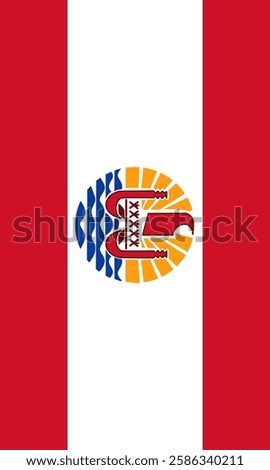 Vertical French Polynesia Flag Vector Images