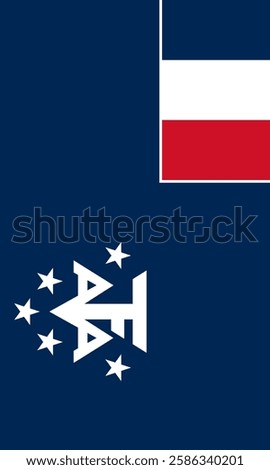 Vertical French Southern and Antarctic Lands Flag Vector Images