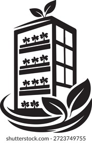 Estructura de la granja del jardín de la Vertical aislada en el fondo blanco, Vector, ilustración
