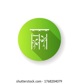 Vertical garden green flat design long shadow glyph icon. Greenery in interior. Cultivate home garden. Horticulture in apartment. Modern landscaping. Silhouette RGB color illustration