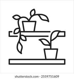 Vertical Garden Icon. Methods Of Planting. Vector Editable Stroke 