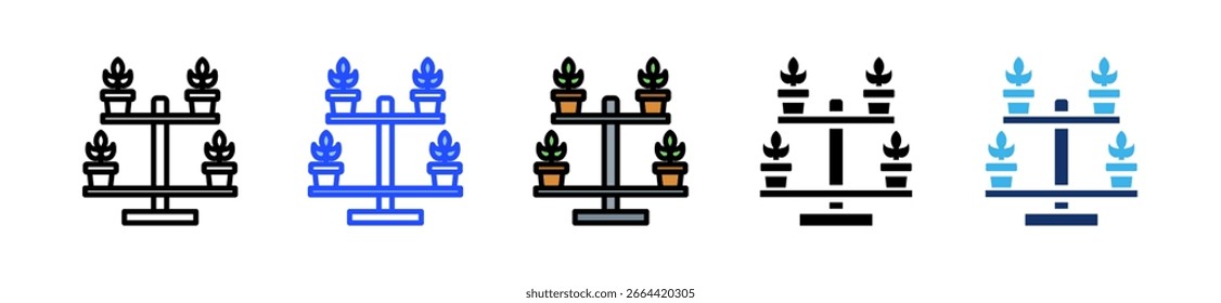 Colección del icono de los jardines de la Vertical con estilos múltiples