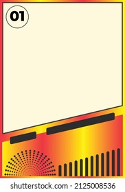vector de plantilla de folleto geométrico vertical. Fondo de gradiente de espacio de copia descriptiva.