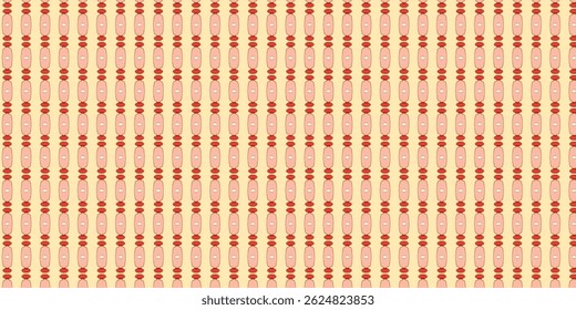 Vertical Geometric Pattern with Red and Pink Beads