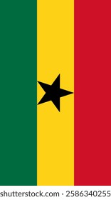 Vertical Ghana Flag Vector Images