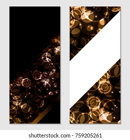 Vertical gift brilliant, festive design background. Postcard for a Merry New Year and Merry Christmas. For a banner, flyer, label, certificate, company card. Vector. Orange