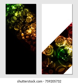 Vertical gift brilliant, festive design background. Postcard for a Merry New Year and Merry Christmas. For a banner, flyer, label, certificate, company card. Vector. Colorful.