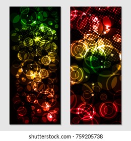 Vertical gift brilliant, festive design background. Postcard for a Merry New Year and Merry Christmas. For a banner, flyer, label, certificate, company card. Vector. Colorful.