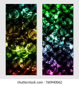 Vertical gift glitter, festive design background. Postcard for a Merry New Year and Merry Christmas. For a banner, flyer, label, certificate, company card. Vector. Colorful.