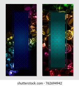 Vertical gift glitter, festive design background. Postcard for a Merry New Year and Merry Christmas. For a banner, flyer, label, certificate, company card. Vector. Colorful.