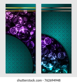 Vertical gift glitter, festive design background. Postcard for a Merry New Year and Merry Christmas. For a banner, flyer, label, certificate, company card. Vector. Colorful.